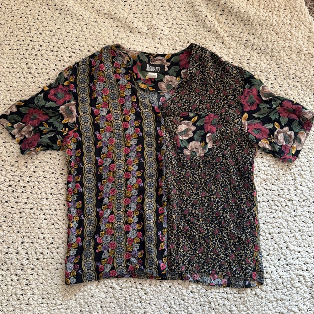 🌺 Vintage Modiano Floral Button Down Shirt 🌺